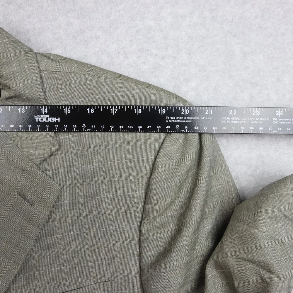 Jos‎ A Bank Blazer Mens 44L Wool 3-Button Suit Jacket Coat Business Gray Plaid